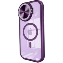 Senson Apple Iphone 15 Pro Max Kılıf Teleskop Lens Magsafe Silikon Kapak - Derin Mor