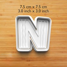 Hobist Çizgili Desenli N Harfi Kurabiye ve Şeker Hamuru Kalıbı