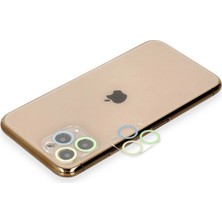 Senson Apple Iphone 11 Pro Renkli Kamera Lens Koruma Cam - Yeşil-Sarı