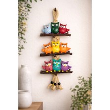 Marena Home Renkli Baykuş Duvar Süsü 30 cm – Dekoratif Asmalı Baykuş Duvar Dekoru, Balkon ve Ev Dekorasyonu