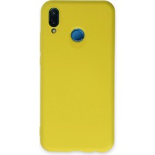 Senson Huawei P20 Lite Kılıf Nano Içi Kadife Silikon - Sarı