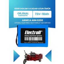Electroll Arnica Arn 8200 Batarya (Standart Kapasite) Lifepo4 72V 18AH Elektrikli Motosiklet Bataryası