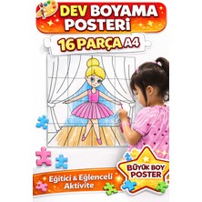 Organik Yolda Dev Boyama Posteri 16 Parça A4 🎨 Çocuklar Için Büyük Boy Puzzle Boyama Seti Eğitici Duvar Boyama