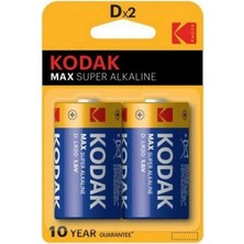 Senson Kodak 2 Adet Max Super Alkalin LR20 D Boy Büyük Pil