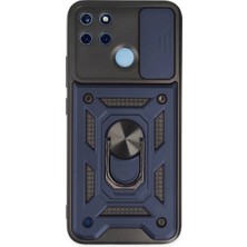 Senson Realme C25Y Kılıf Pars Lens Yüzüklü Silikon - Lacivert