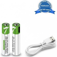 Senson Type-C Şarjlı 800MWH 1.5V Şarj Edilebilir 2’li Aaa Ince Pil - Lityum Iyon Batarya