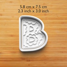 Hobist Çiçek Desenli B Harfi Kurabiye ve Şeker Hamuru Kalıbı