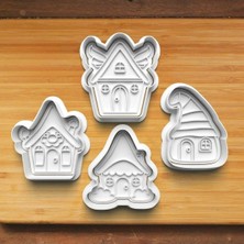 Hobist Tatlı Masal Evleri 4'lü Set Kurabiye ve Şeker Hamuru Kalıbı
