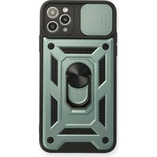 Senson Apple Iphone 11 Pro Kılıf Pars Lens Yüzüklü Silikon - Yeşil