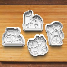 Hobist Çiftçi 4'lü Set Kurabiye ve Şeker Hamuru Kalıbı