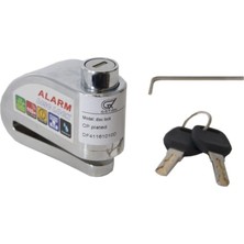 Senson Alarmlı Motosiklet Disk Kilidi 110 Desibel Krom Bisiklet Scooter Alarmlı Disk Kilidi