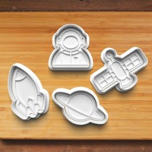 Hobist Uzay 4'lü Set UZ001 Kurabiye ve Şeker Hamuru Kalıbı