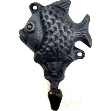 Senson Antika Tarz Dekoratif Pirinç Balık Figürlü Askı - 84X51MM, Oksit