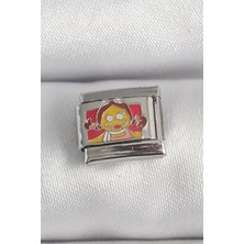 LTG Nova Çelik Gümüş Renk Renkli Çocuk Işlemeli Nomination Charm