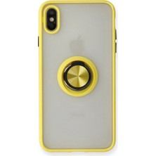 Senson Apple Iphone x Kılıf Montreal Yüzüklü Silikon Kapak - Sarı