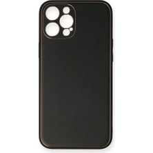 Senson Apple Iphone 12 Pro Max Kılıf Coco Deri Silikon Kapak - Siyah