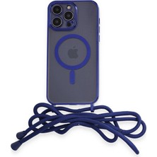 Senson Apple Iphone 12 Pro Kılıf Divo Lazer Askılı Magsafe Kapak - Mavi