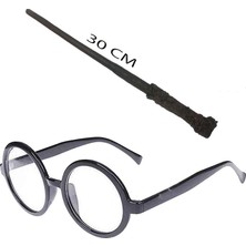 Senson Harry Potter Asası 30 cm ve Siyah Çerçeveli Harry Potter Gözlüğü Seti