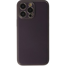 Senson Apple Iphone 13 Pro Max Kılıf Coco Deri Silikon Kapak - Derin Mor