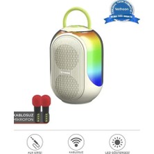 Senson Bluetooth Hoparlör Çift Mikrofonlu Kablosuz Parti Speaker Beyaz