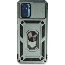 Senson Xiaomi Redmi Note 10 Kılıf Pars Lens Yüzüklü Silikon - Yeşil