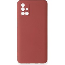 Senson Samsung Galaxy M31S Kılıf Nano Içi Kadife Silikon - Kiremit