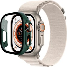 Senson Apple Watch Ultra 49MM Desert Camlı Kasa Ekran Koruyucu - Koyu Yeşil