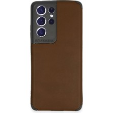Senson Samsung Galaxy S21 Ultra Kılıf Loop Deri Silikon - Kahverengi