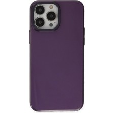 Senson Apple Iphone 13 Pro Max Kılıf Anka Pc Sert Metal Kapak - Mor