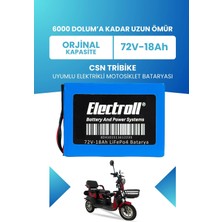 Electroll Csn Tribike Batarya (Standart Kapasite) Lifepo4 72V 18AH Elektrikli Motosiklet Bataryası