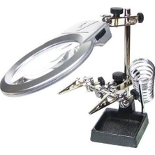 Senson Ayarlanabilir Başlıklı Elektronikçi Yardım Lehim Standı ile Ledli Büyüteç