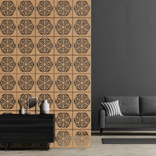 Makta ® Perde Paravan | Lazer Kesim Ahşap Sarkıt Seperatör, 4'lü Panel Levha Seti