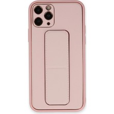 Senson Apple Iphone 11 Pro Max Kılıf Coco Deri Standlı Kapak - Pembe