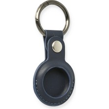 Senson Airtag Anahtarlık Deri Kılıf - Lacivert