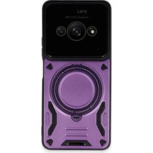 Senson Xiaomi Poco C61 Kılıf Joy Lens Standlı Kapak - Mor