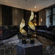 Sleep Nova Golden Feather Metal Tüy Tasarımlı Dekoratif Obje