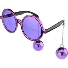 Senson Disko Toplu Küpeli Parti Gözlüğü Mor Renk 15X16 cm