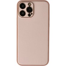 Senson Apple Iphone 13 Pro Max Kılıf Coco Deri Silikon Kapak - Pudra