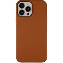 Senson Apple Iphone 13 Pro Kılıf Asya Deri Silikon - Kahverengi