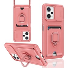 Senson Xiaomi Poco X5 5g Kılıf Zuma Kartvizitli Yüzüklü Silikon - Pembe