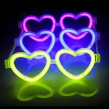 Senson Glow Kalpli Fosforlu Gözlük 6’lı Renkli Set – Neon Parti