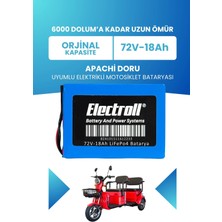 Electroll Apachi Doru Batarya (Standart Kapasite) Lifepo4 72V 18AH Elektrikli Motosiklet Bataryası