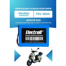 Electroll Apachi Sun Batarya (Standart Kapasite) Lifepo4 72V 18AH Elektrikli Motosiklet Bataryası