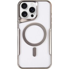 Senson Apple Iphone 16 Pro Kılıf Boyi Magsafe Silikon Kapak - Gümüş