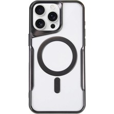 Senson Apple Iphone 15 Pro Kılıf Boyi Magsafe Silikon Kapak - Siyah