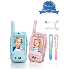 Senson Çocuklar Için Görüntülü Telsiz Konuşma Özellıklı El Telsizi Şarj Edılebılır 50 mt Menzil Wifi Gerektirmez