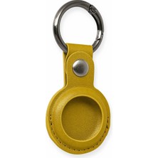 Senson Airtag Anahtarlık Deri Kılıf - Sarı