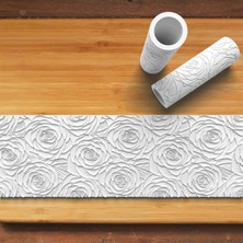 Hobist Gül Desen Dokulu 2'li Rulo Set Kurabiye ve Şeker Hamuru Kalıbı