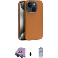 DS LLC Ieg™ iPhone 15 Kılıf Zirve Modern Prime - Siyah Joko Magic 5d Cam + Mavi Raze Metal Kamera Lens