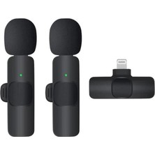 Senson K9 Kablosuz Yaka Mikrofonu Lightning 2’li Mini Mikrofon Youtube Tik Tok 2 Adet